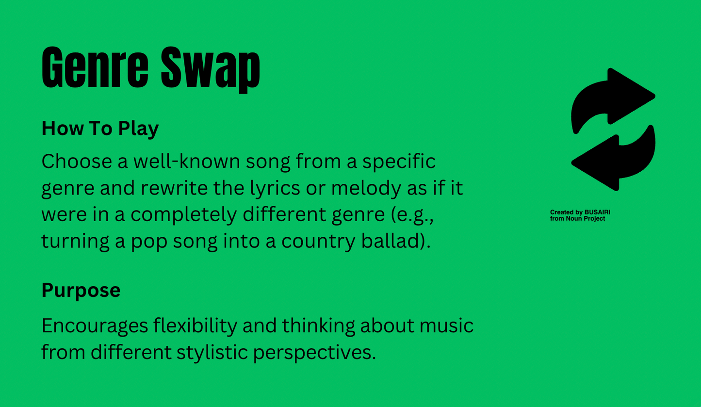 SongSpin: A Deck of Creative Songwriting Games (Printable PDF)