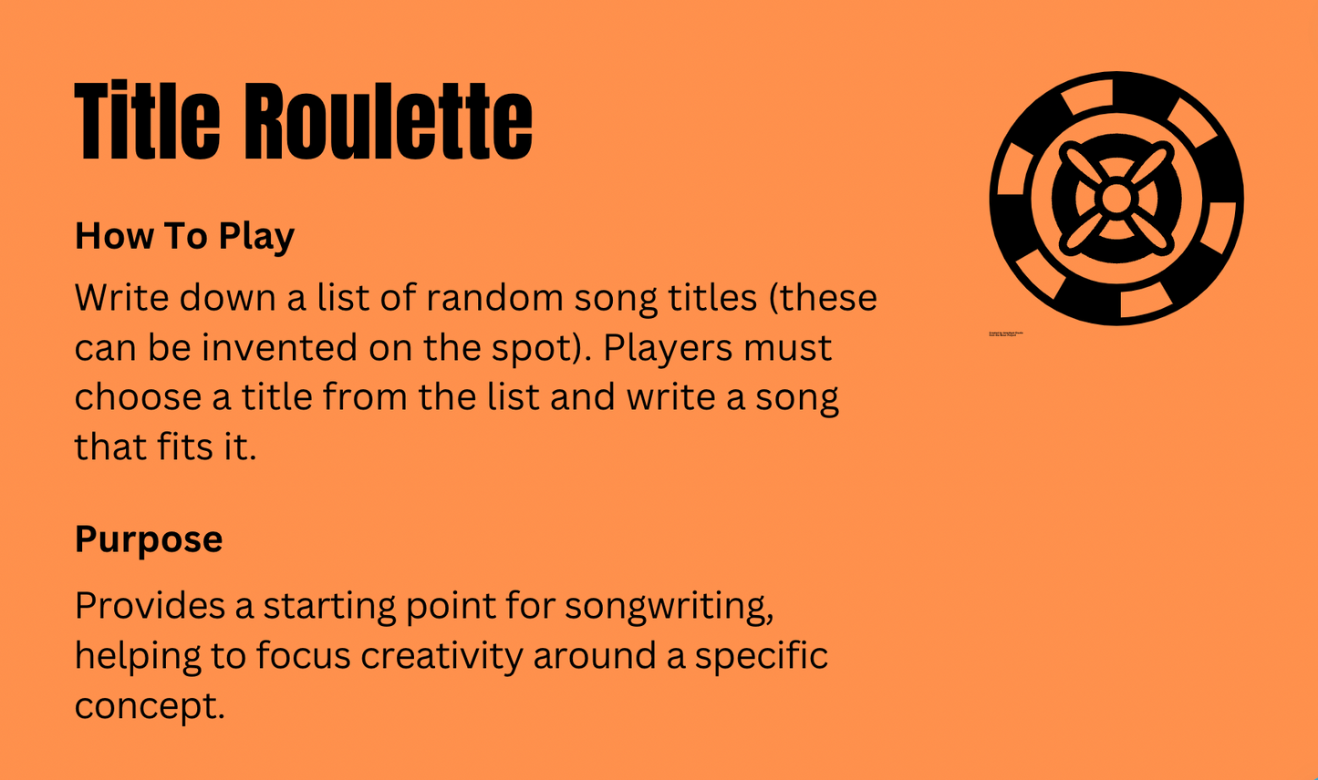 SongSpin: A Deck of Creative Songwriting Games (Printable PDF)